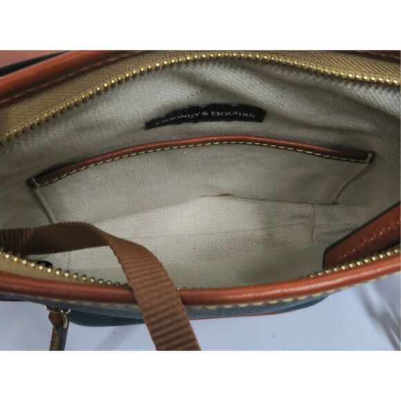 Dooney & Bourke Pebble Grain Leather Sac Crossbody Bag Blue Brown Leather NWT - Picture 5 of 9